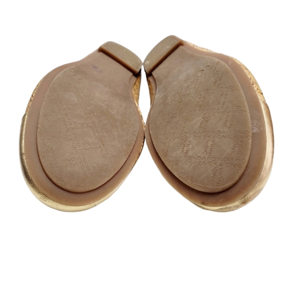 Vionic Minna Leather Gold Toe Cork Slip On Ballet Flats Shoes Size 10 - Picture 7 of 14